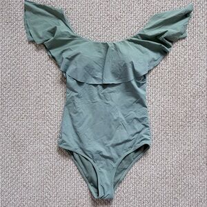 Women’s Green Ruffled One Piece S